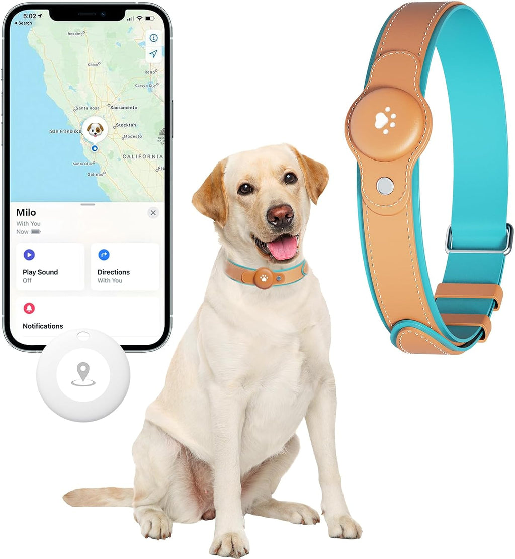 GPS Tracker for Dogs, Dog GPS Tracker, Pet Location Tracker with Collar, Real-Time Tracking, No Monthly Fee or Subscription, Waterproof, 365-Day Long Battery Life, Dog Tracking Device, iOS & Android