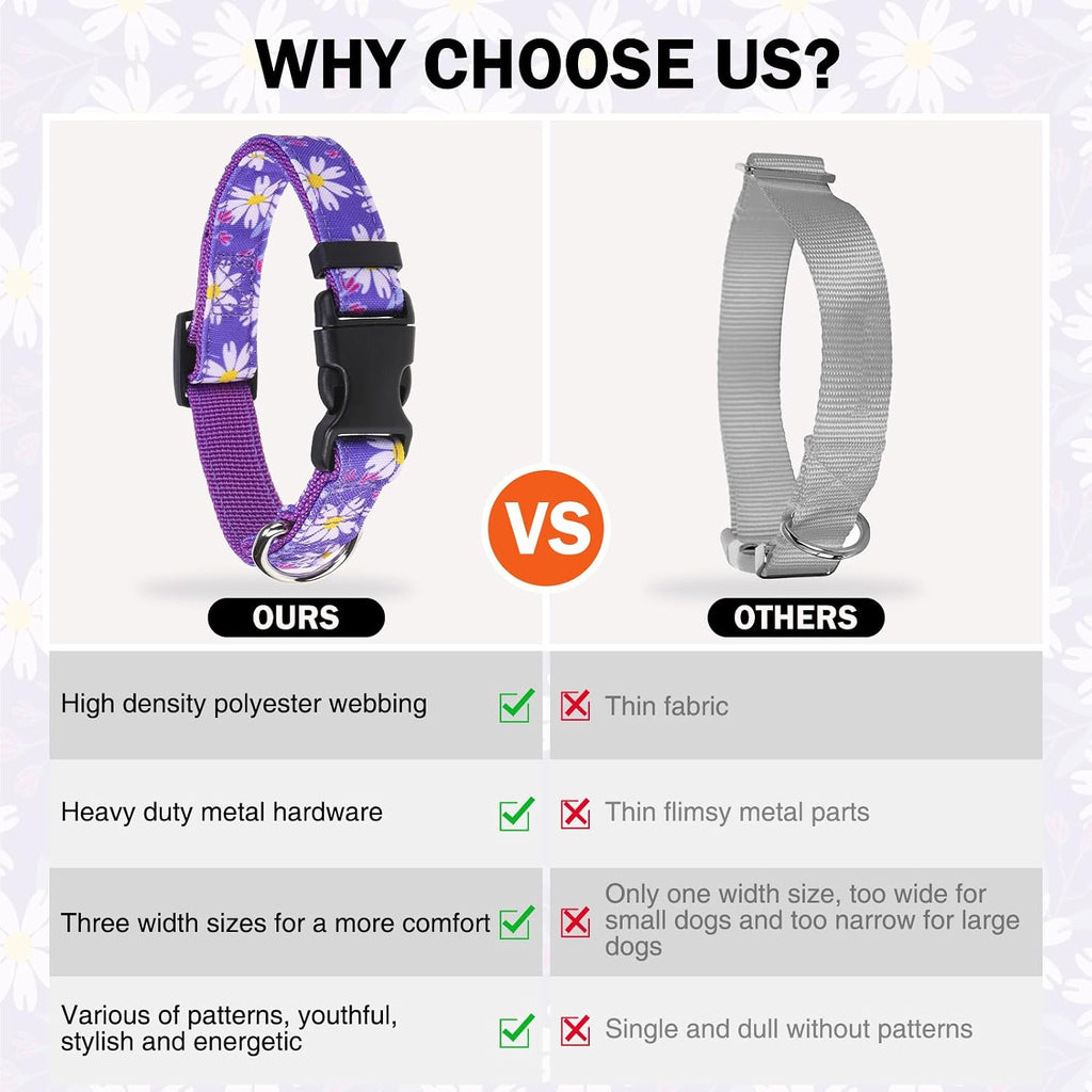 Dog Collar and Leash Set, Adjustable Pet Collars with 5FT Leash