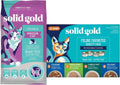 Solid Gold Let's Stay in - Dry Cat Food for Indoor Cats - Hairball & Sensitive Stomach Support - Salmon 6lb - Wet Cat Food Variety Pack - Wet Cat Food Pate & Shreds in Gravy Recipes - 12 Pack