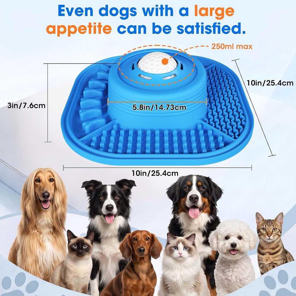 VIOWEY 3-in-1 Dog Slow Feeder Bowl, 10-Inch Removable Large Non-Slip Feeder