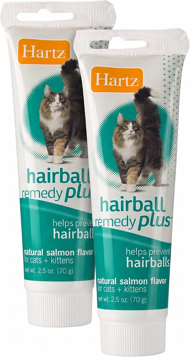 Hartz Hairball Remedy Plus Salmon Flavored Paste for Cats and Kittens, 2.5 Ounce (Pack of 2)