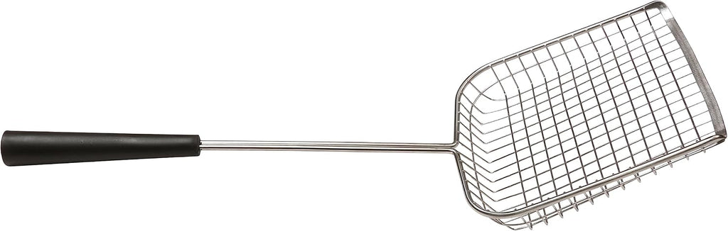 Sand Dipper Cat Poop Scooper & Chicken Poop Scooper - Rugged Big 6" Square Stainless Steel Long Handle for Home Kitty Litter Scoop & Farm Chicken Compatible Coop Scooper (Scoop)