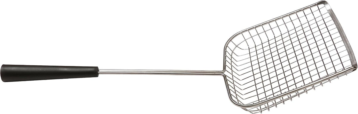 Sand Dipper Cat Poop Scooper & Chicken Poop Scooper - Rugged Big 6" Square Stainless Steel Long Handle for Home Kitty Litter Scoop & Farm Chicken Compatible Coop Scooper (Scoop)