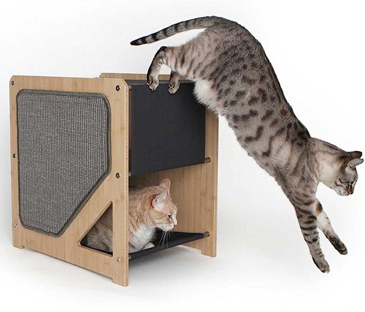Catastrophic Creations The Grotto Cat Condo – Includes Cat Shelves, Cat Scratcher Poles & Cat Hammocks – Cat Activity Trees w/3 Seclusions – Lounging & Scratching Cat Tower for Indoor Cats