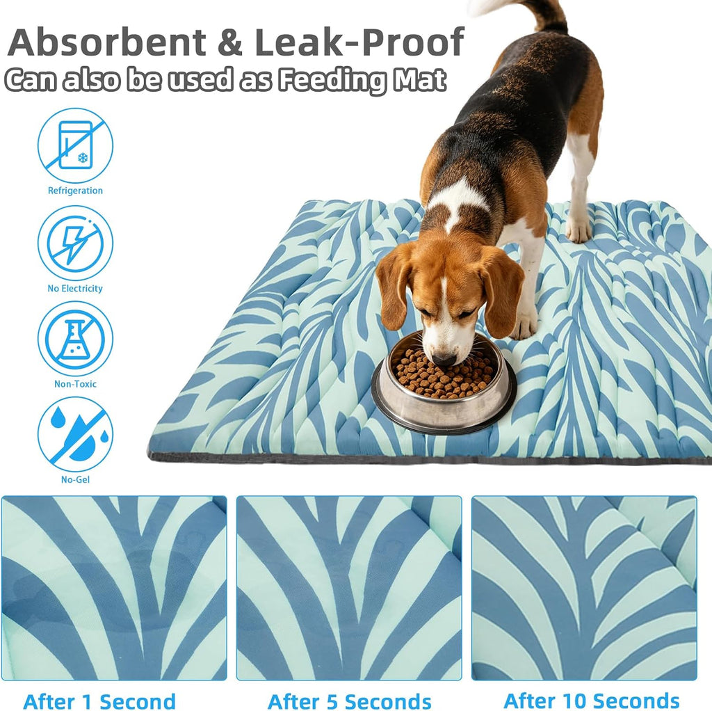 Dog Cooling Mat Extra Large, Q-Max>0.5 Double-Sided Thickened Breathable Cooling Pet Pad for Dogs Cats, 48*28in Washable&Portable Outdoor Dog Bed Kennel Waterproof Bottom for Sofa Crate Playpen Indoor