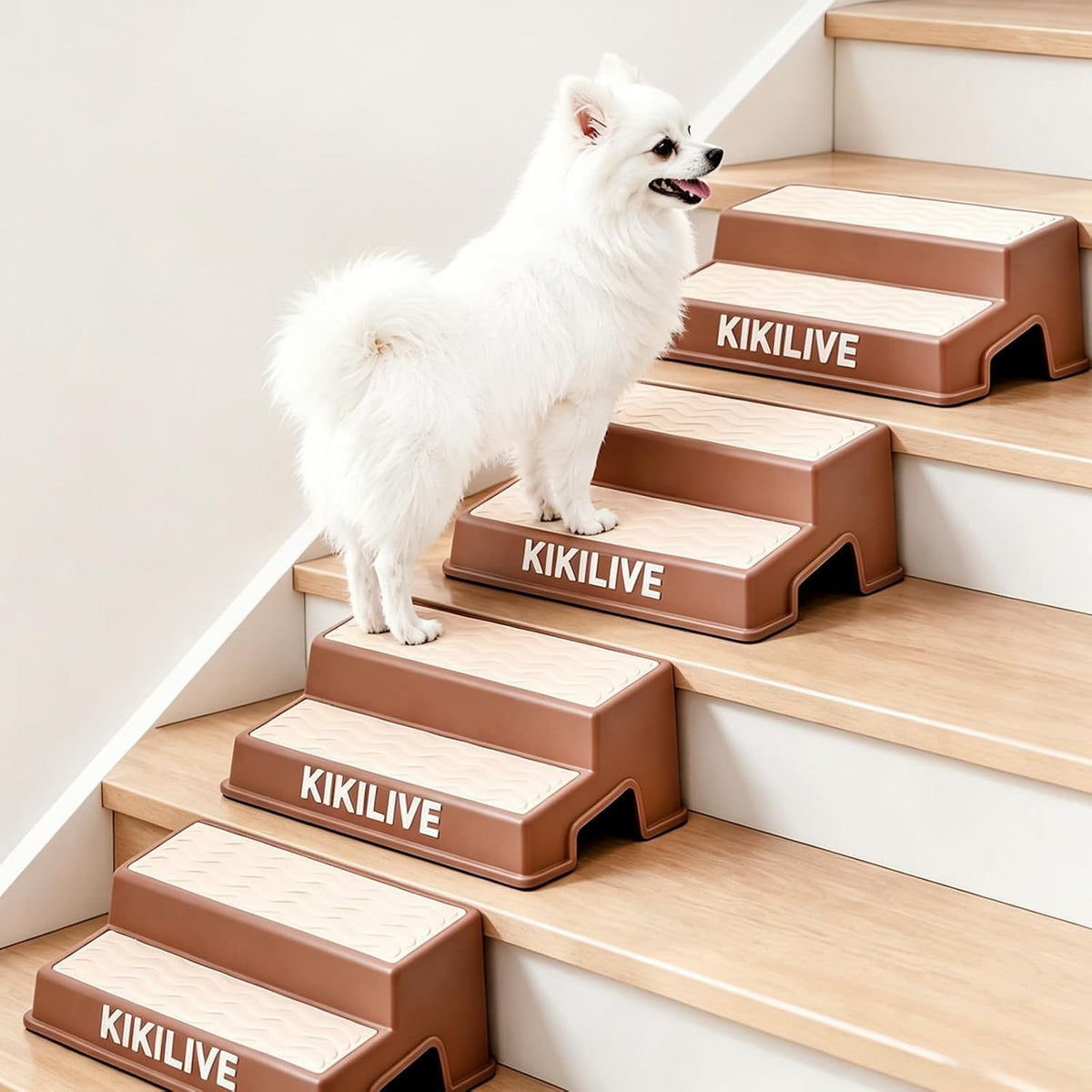 Non-Slip Dog Ramp for Stairs – 2-Step Design, for Small Dogs (4-Pack)