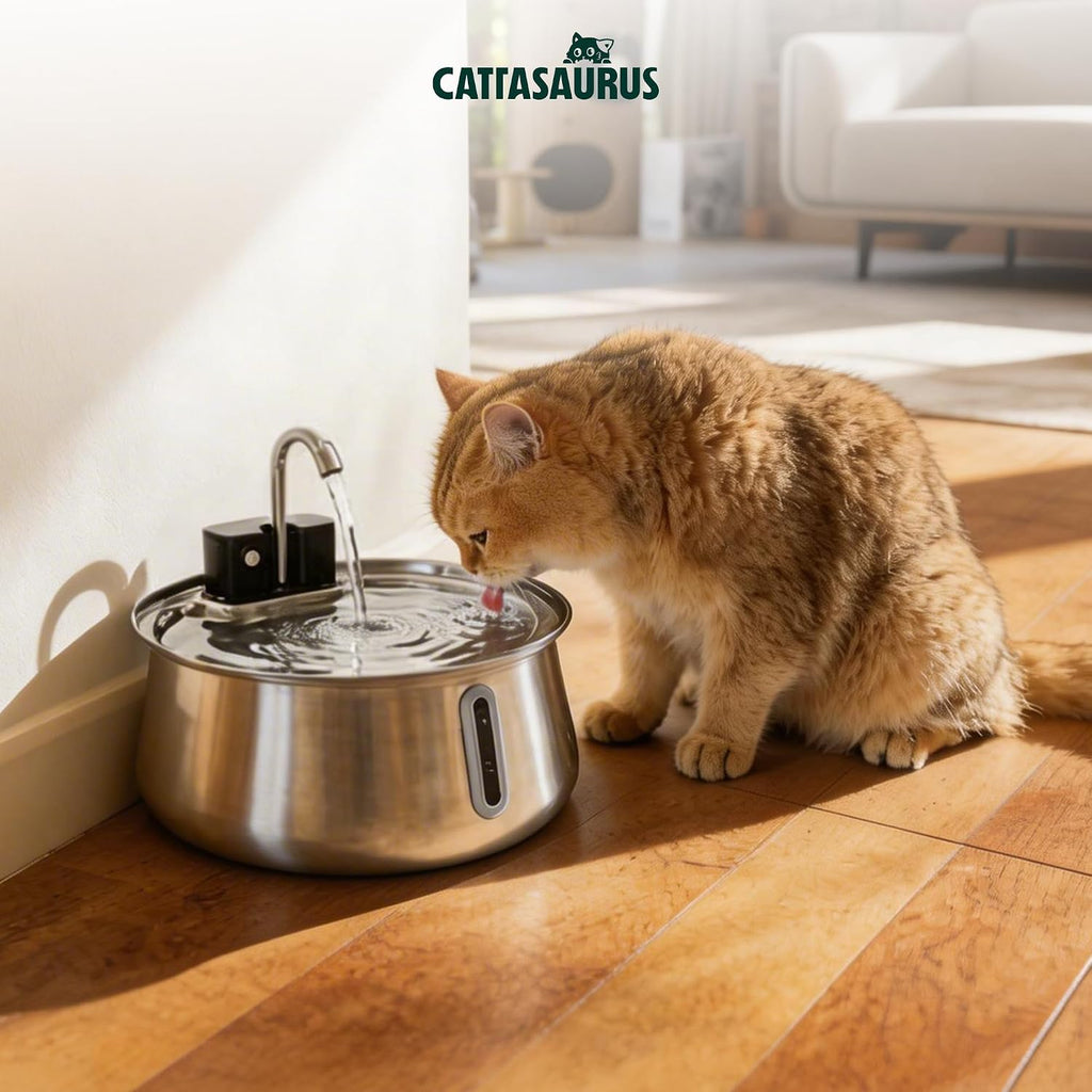 Cattasaurus Quarterly Filter Refills, Patent-Pending 6-Layer Filtration System for Wireless Stainless Steel Cat Water Fountain, Automatic Water Dispenser for Cats (White, 90-Day Supply)