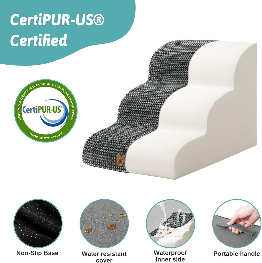 COZY KISS Dog Stair for Small Dog 15.7" H, 3 Step Pet Ramp for Couch