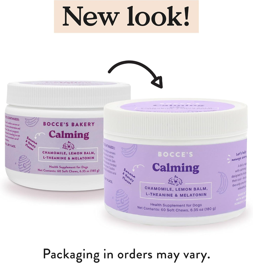Bocce's Bakery Calming Supplement Chews, Banana & Honey Flavor (60 ct)