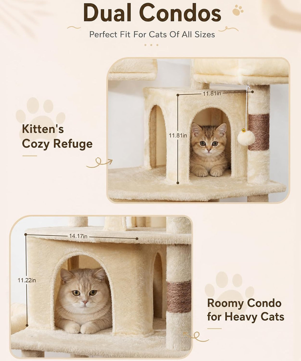 Cat Tower, 71 Inch Heavy Duty Cat Tree for Large Cats