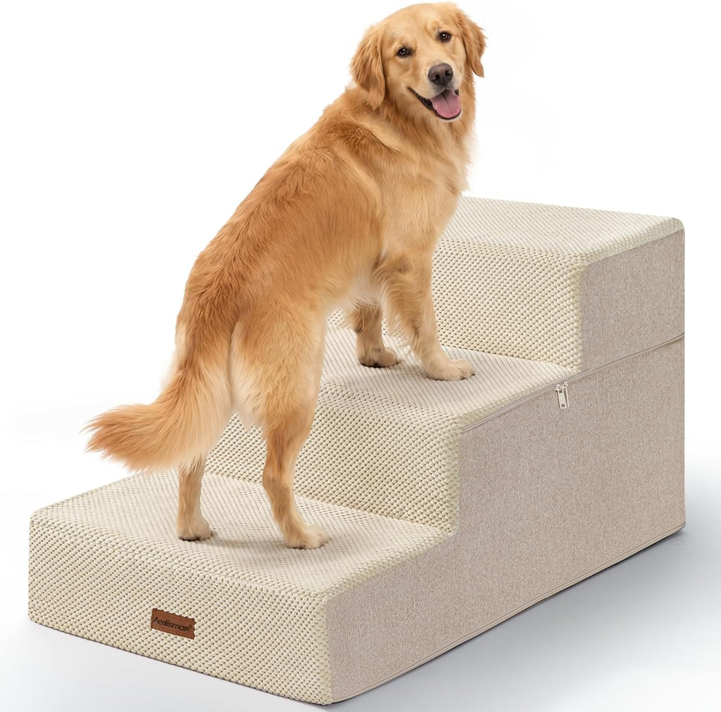 Dog Stairs for Large Dogs 18" H, Extra Wide Pet Steps for Couches & Beds