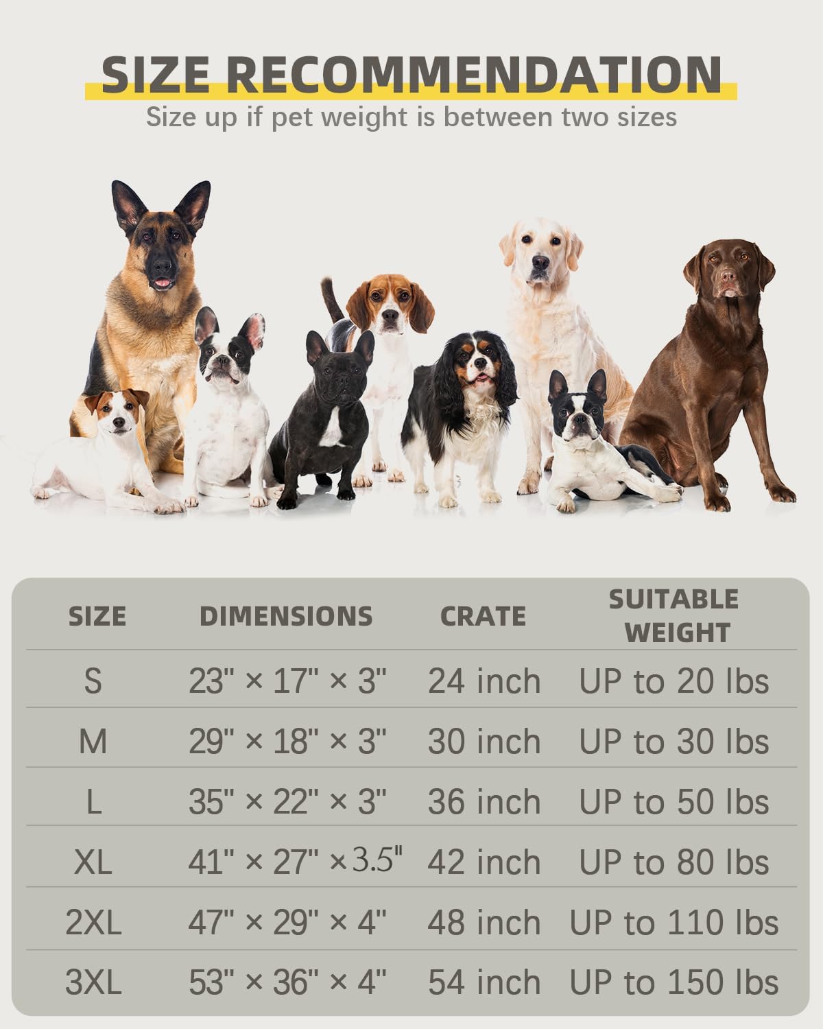 NUPIDA Orthopedic XL Dog Crate Beds Large Sized with Washable Cover, 41x27