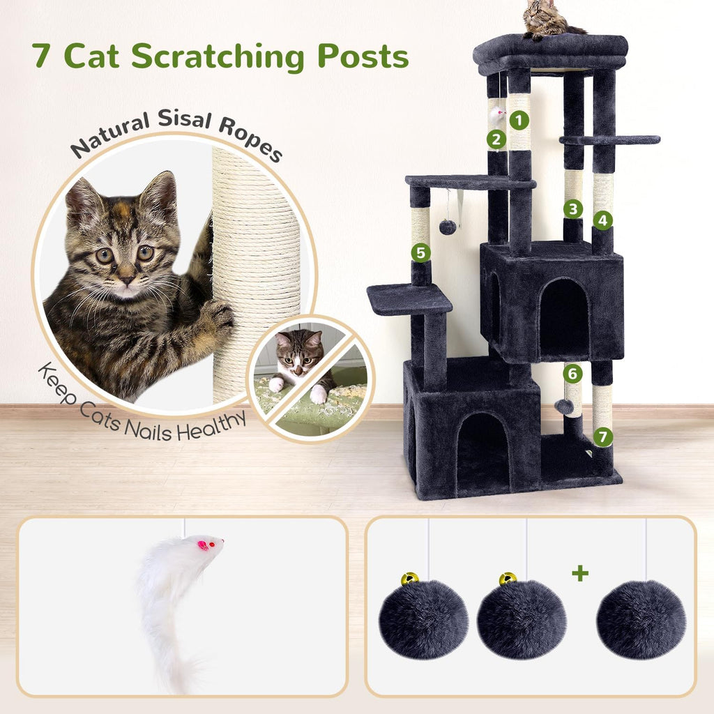 Globlazer Heavy Duty Cat Trees for Big Cats Maine Coon, F61, Dark Grey