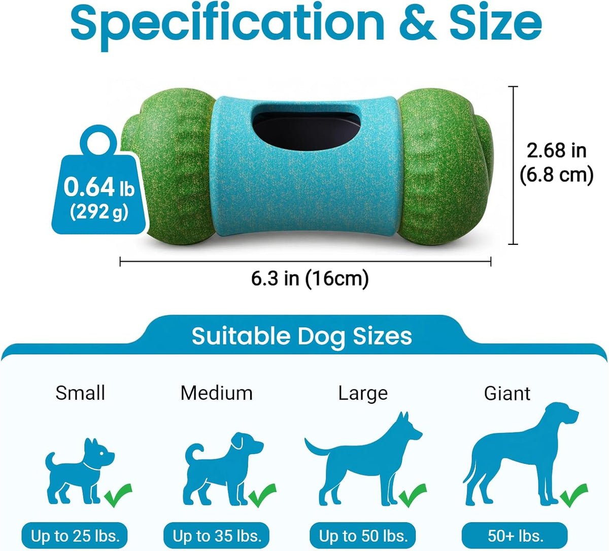 Interactive Frozen Dog Treat Dispensing Enrichment Puzzle Chew Toy