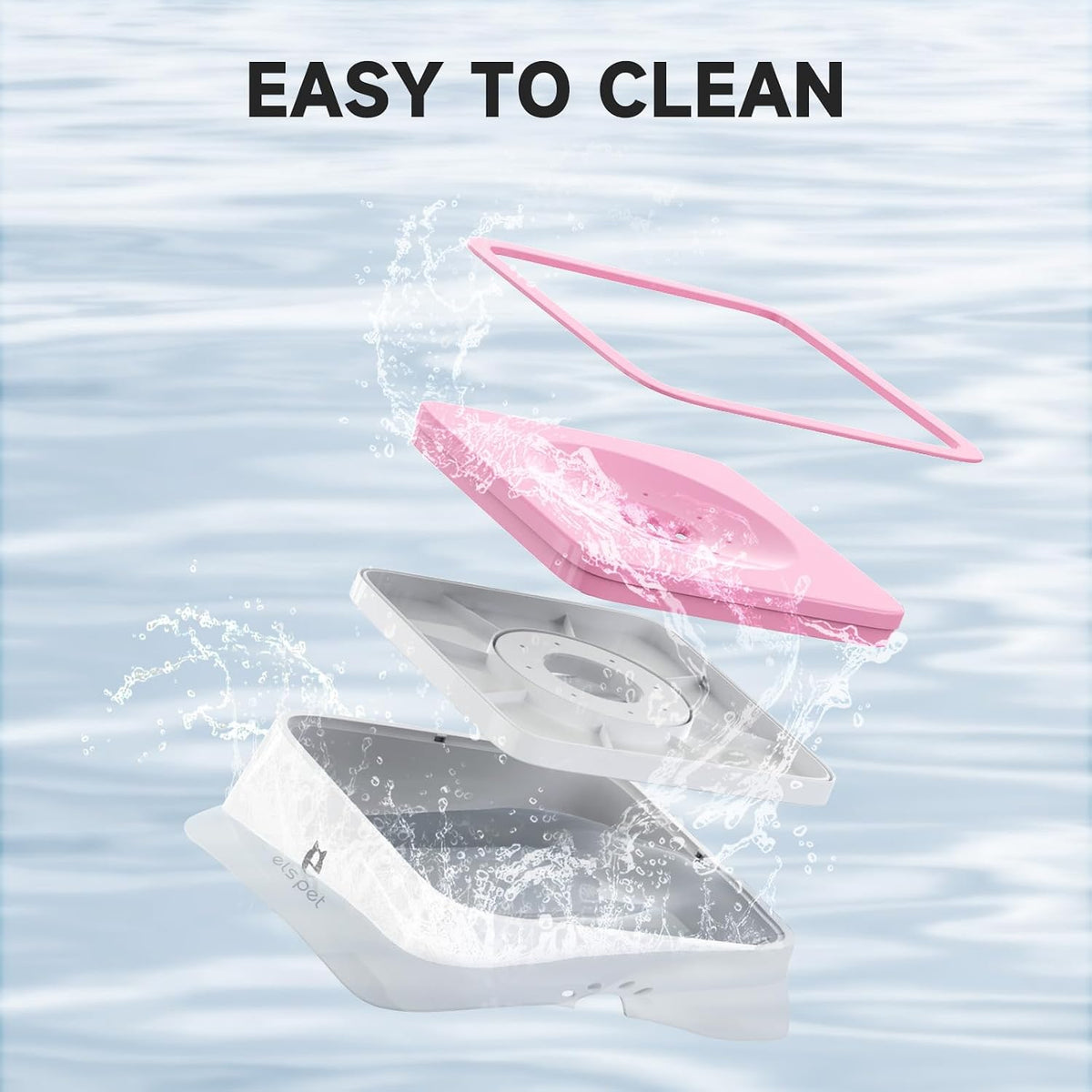 ELS PET Water Bowl for Cats & Dogs 2L, No Spill Slobber Stopper, Slow Drink | Pink, Splash Proof Design, 70oz Capacity, Floating Disk, Slow Drink, for Cats & Dogs, Travel and Home Use, Dishwasher Safe