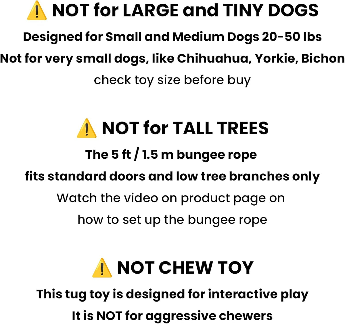 Dog Door Bungee Tug Toy, 4 Pieces, Small Medium Dogs 20 to 50lbs | 5ft Bungee Rope, Indoor & Outdoor Hanging, Tree Tether Rope for Yard, Spring Pole, Interactive, Tug of War, Ball
