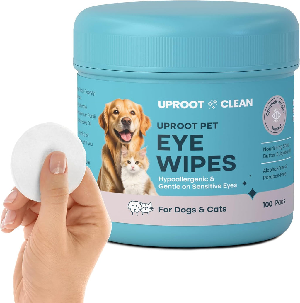 Uproot Clean Cat & Dog Eye Wipes: Hypoallergenic Eye Wipes for Dogs, 100ct.
