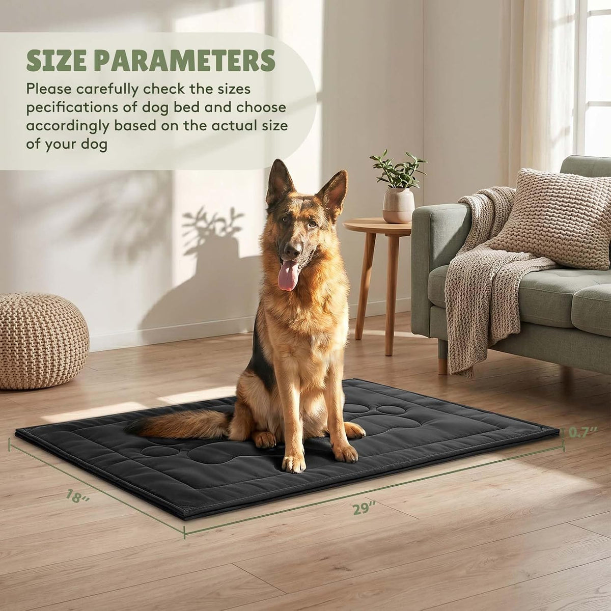 Chew Proof Dog Crate Pad, Indestructible Durable Dog Crate Mat, 18"x29"