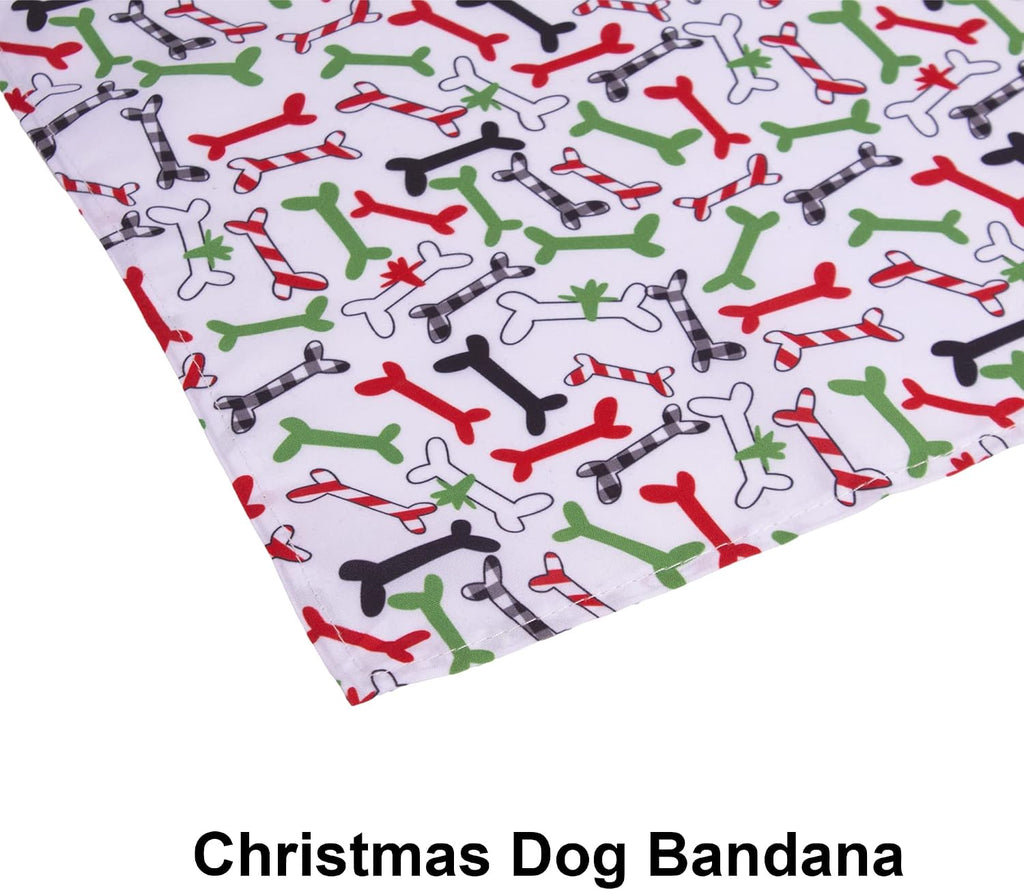 ADOGGYGO 4 Pack Dog Bandana Christmas Pet Scarf Triangle Bibs Kerchief Set Pet Christmas Costume Accessories Decoration for Medium Large Dogs (Large)