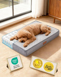 OhGeni Orthopedic Small Dog Bed, Reversible Memory Foam, 24 inch-S(Gray)