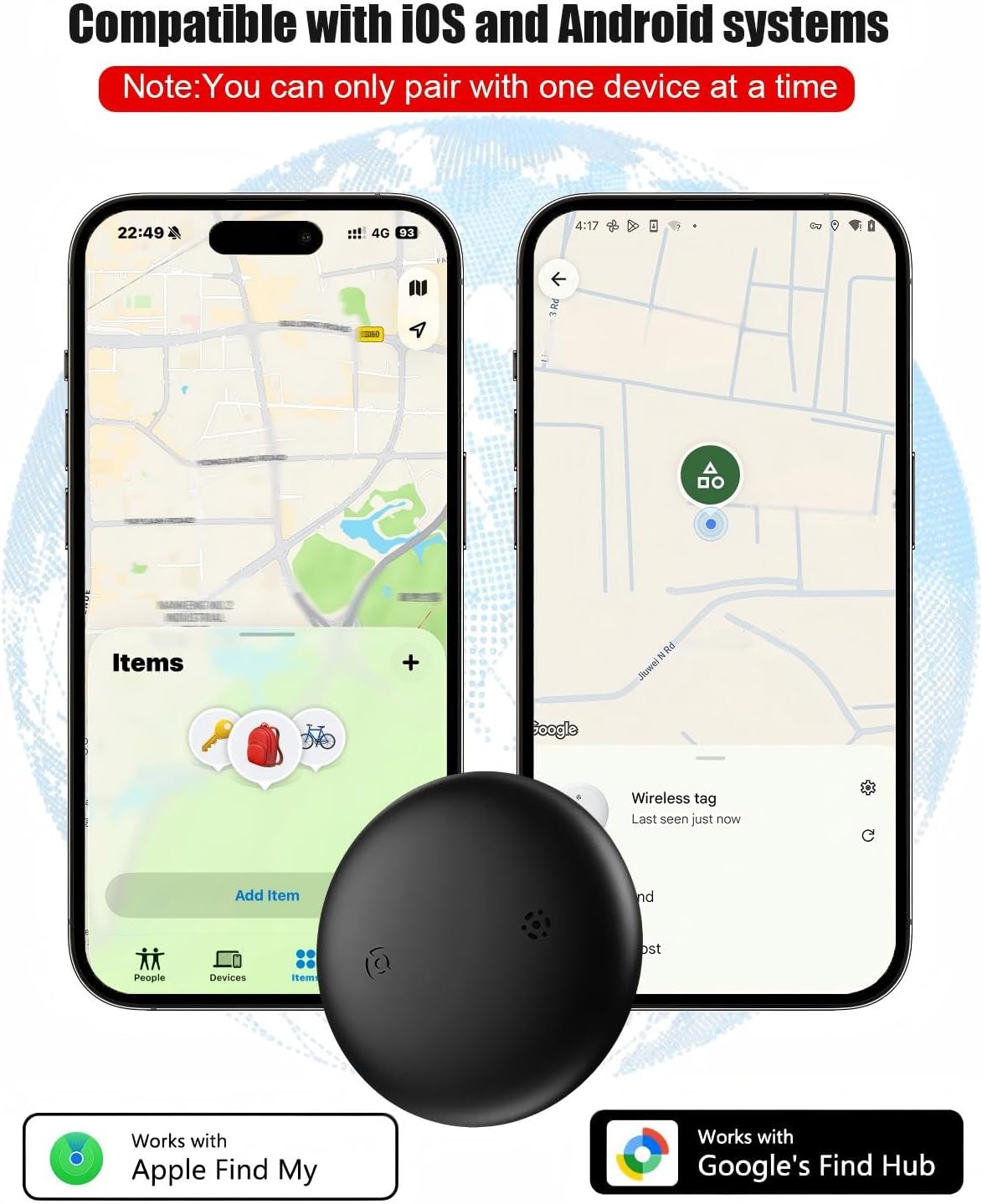 GPS Cat Tracker Collar No Subscription, Real-Time Activity Tracking Blue