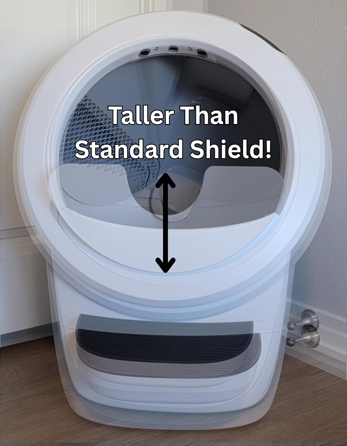 Max Shield w/Steps Attachment Compatible with Litter-Robot 4 : Anti-Flicking, One-Piece Design (Black Max Shield w/Steps Attachment)
