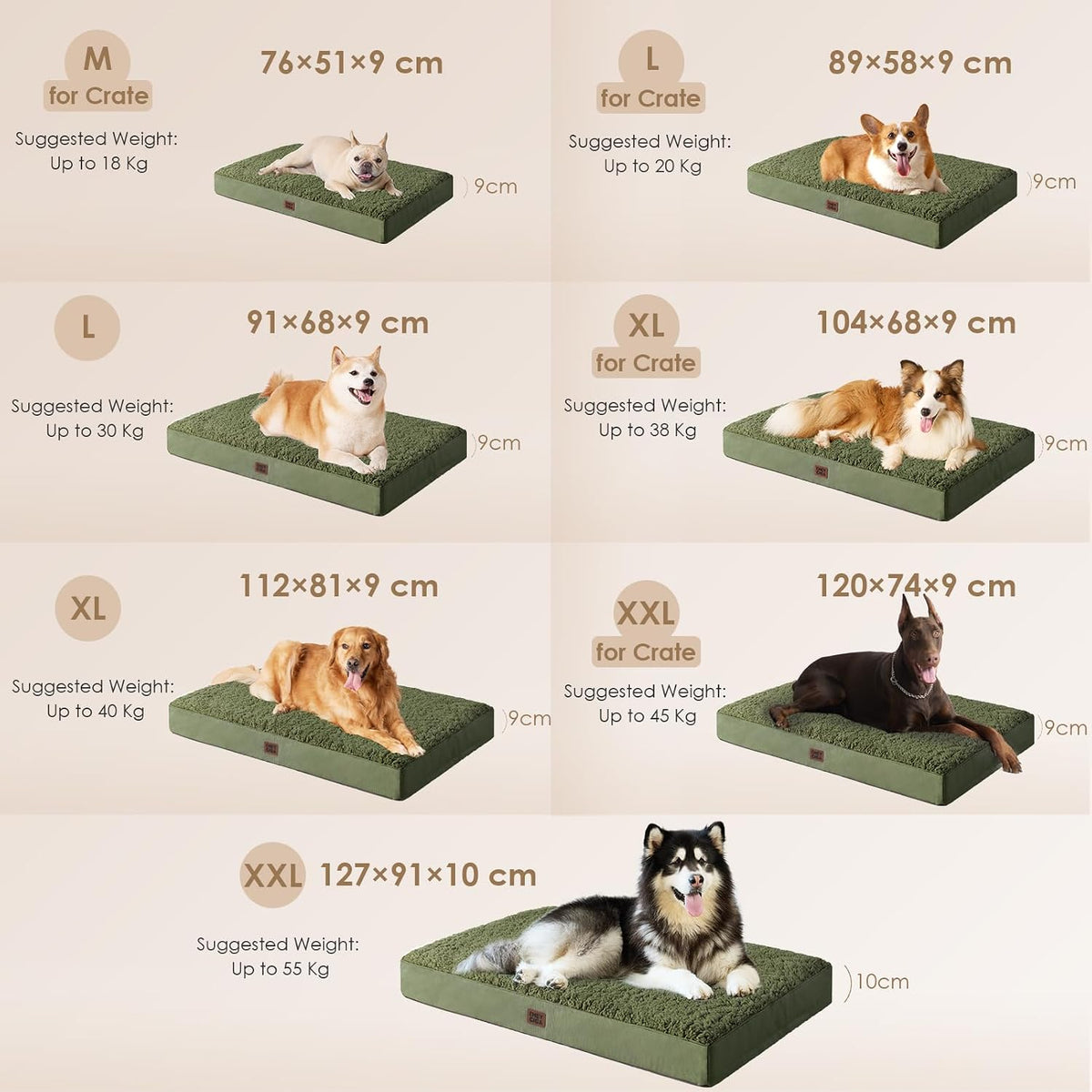 EHEYCIGA Orthopedic Dog Bed Medium with Removable Washable Cover, 30x20