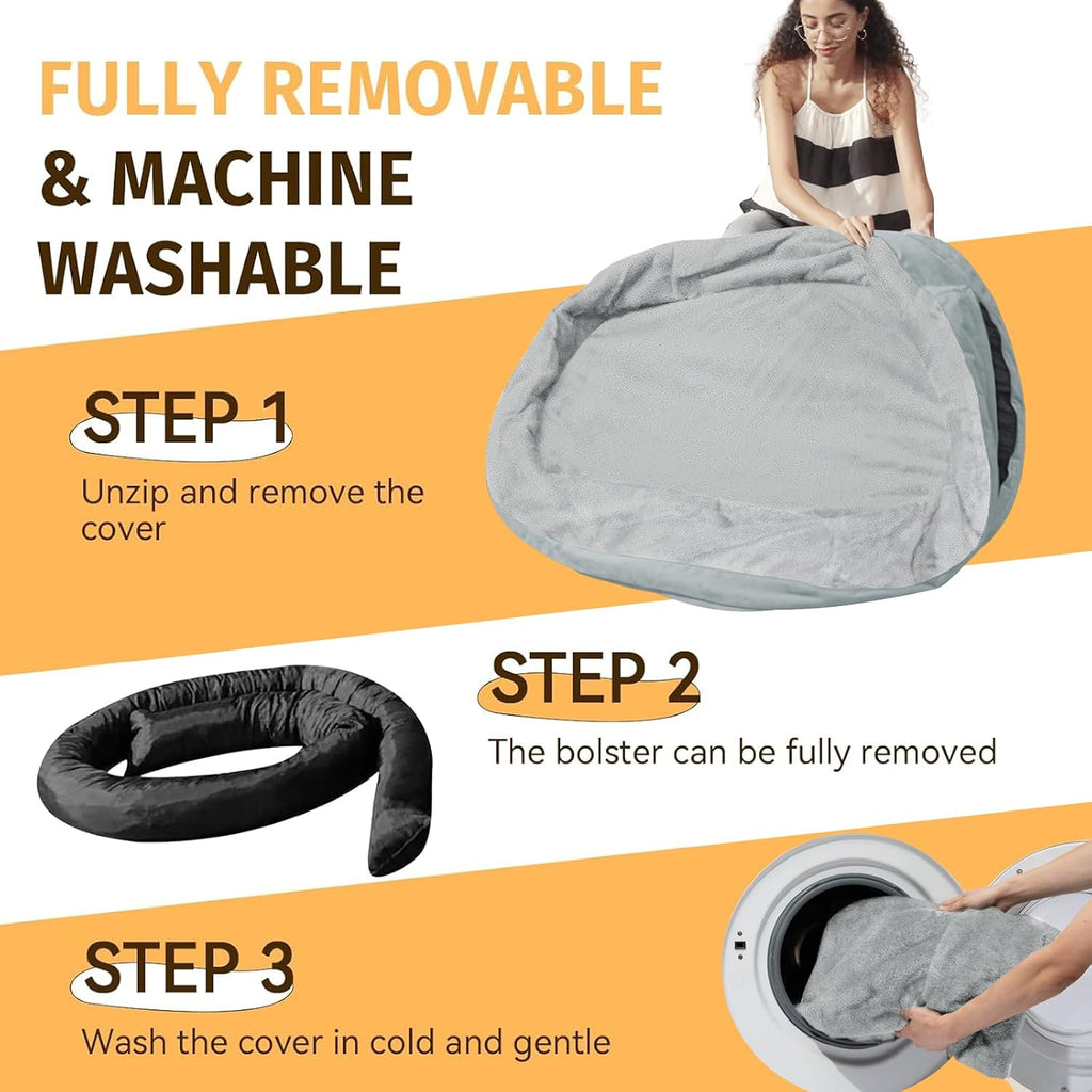 Waterproof Orthopedic Dog Bed for Extra Large Dogs, Silver