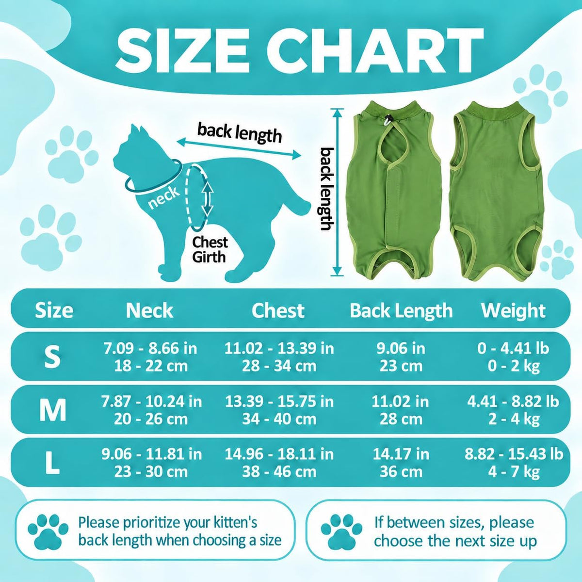 Avont Cat Recovery Suit - Kitten Onesie for Cats After Surgery