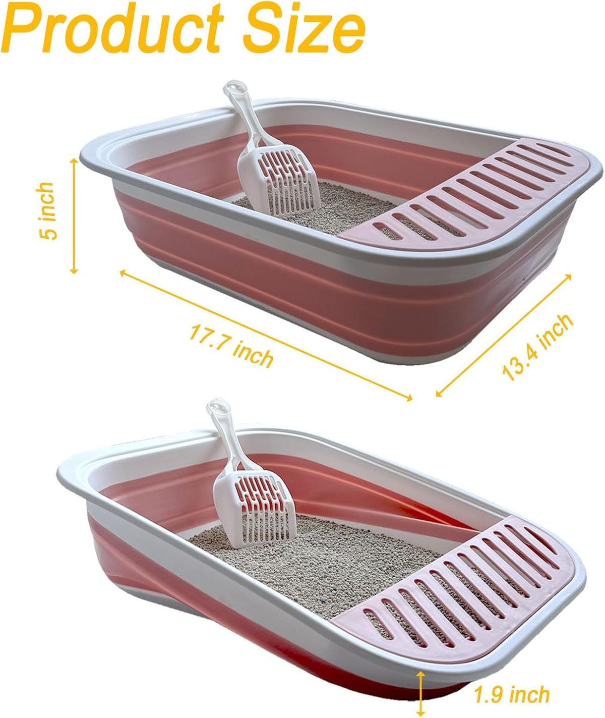 Low Entry Kitten Litter Box Collapsible Shallow Litter Box