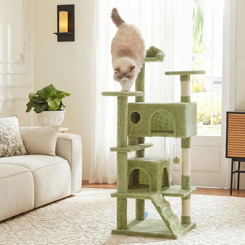 54 Inch Cat Tree Tower with Natural Sisal Scratching Post