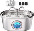 3.2L/108oz Stainless Steel Cat Water Fountain Pet Fountain