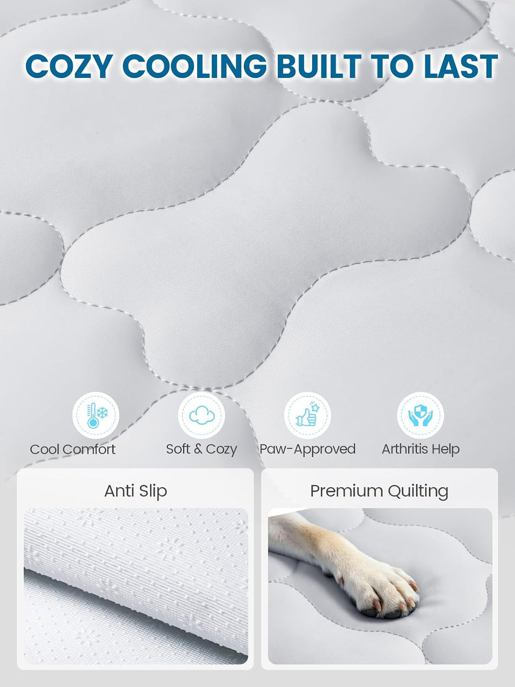 Mora Pets Dog Cooling Mat Pet Cooling Pad for Extra Large Dogs Q-Max>0.5