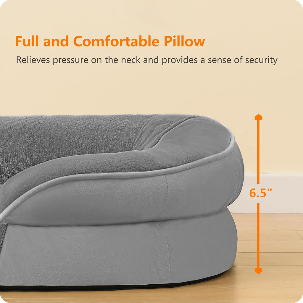 Dwanton Orthopedic Waterproof Large Dog Bed Sofa, Gel Memory Foam, 42"