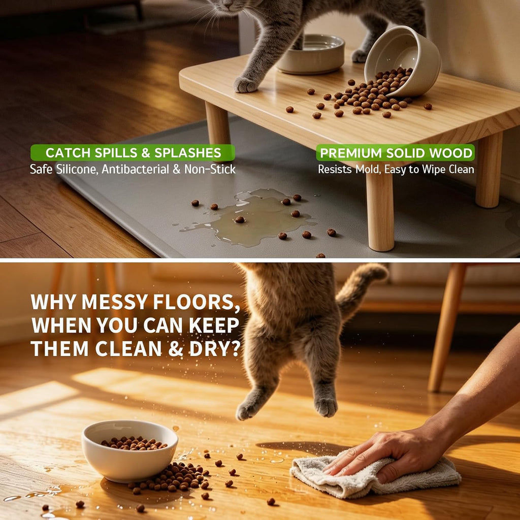 Cat Feeder Stand, Elevated Cat Food Stand for Automatic Feeders & Bowls