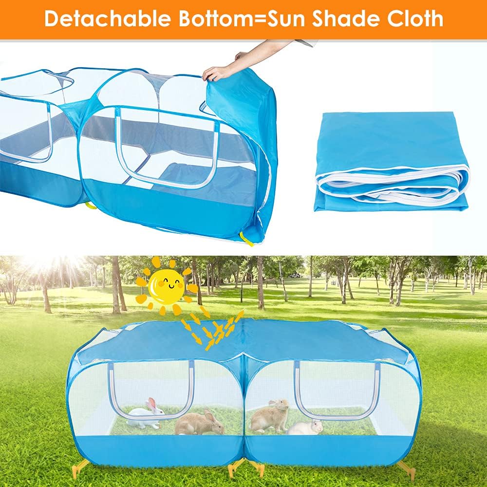 SlowTon Small Animals Playpen, Pop Up Detachable Bottom 73"x36"x25"