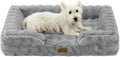 COZY KISS Warm Orthopedic Dog Bed for Large Dogs, 36x27 Inch, Grey