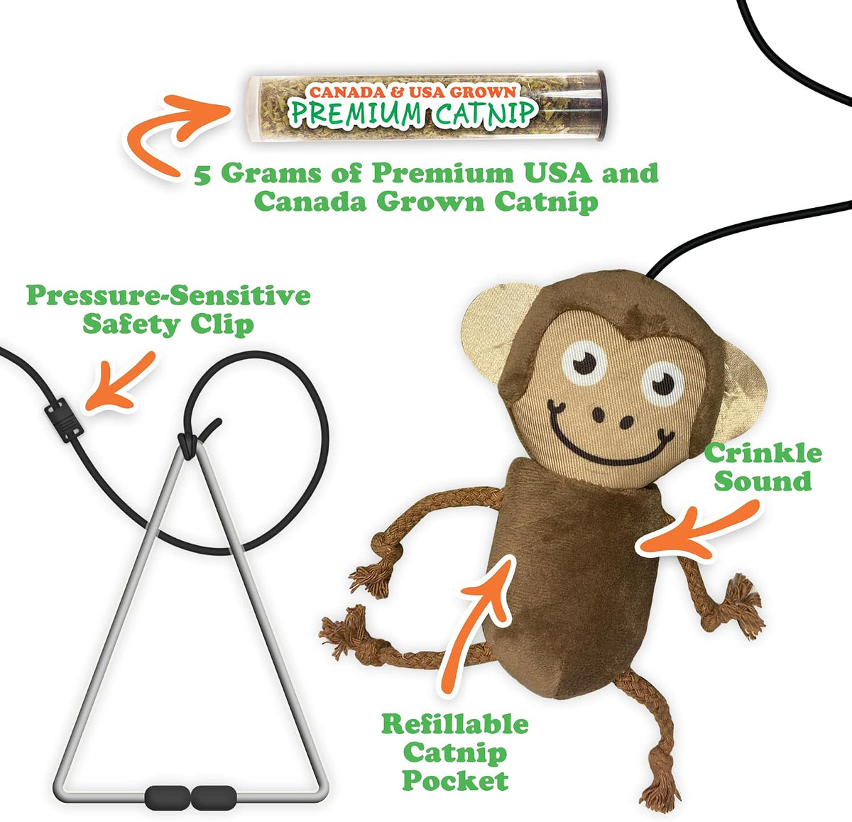 Meowijuana Jump 'n' Jamb Monkey Cat Toy and Catnip Blend | High Potency