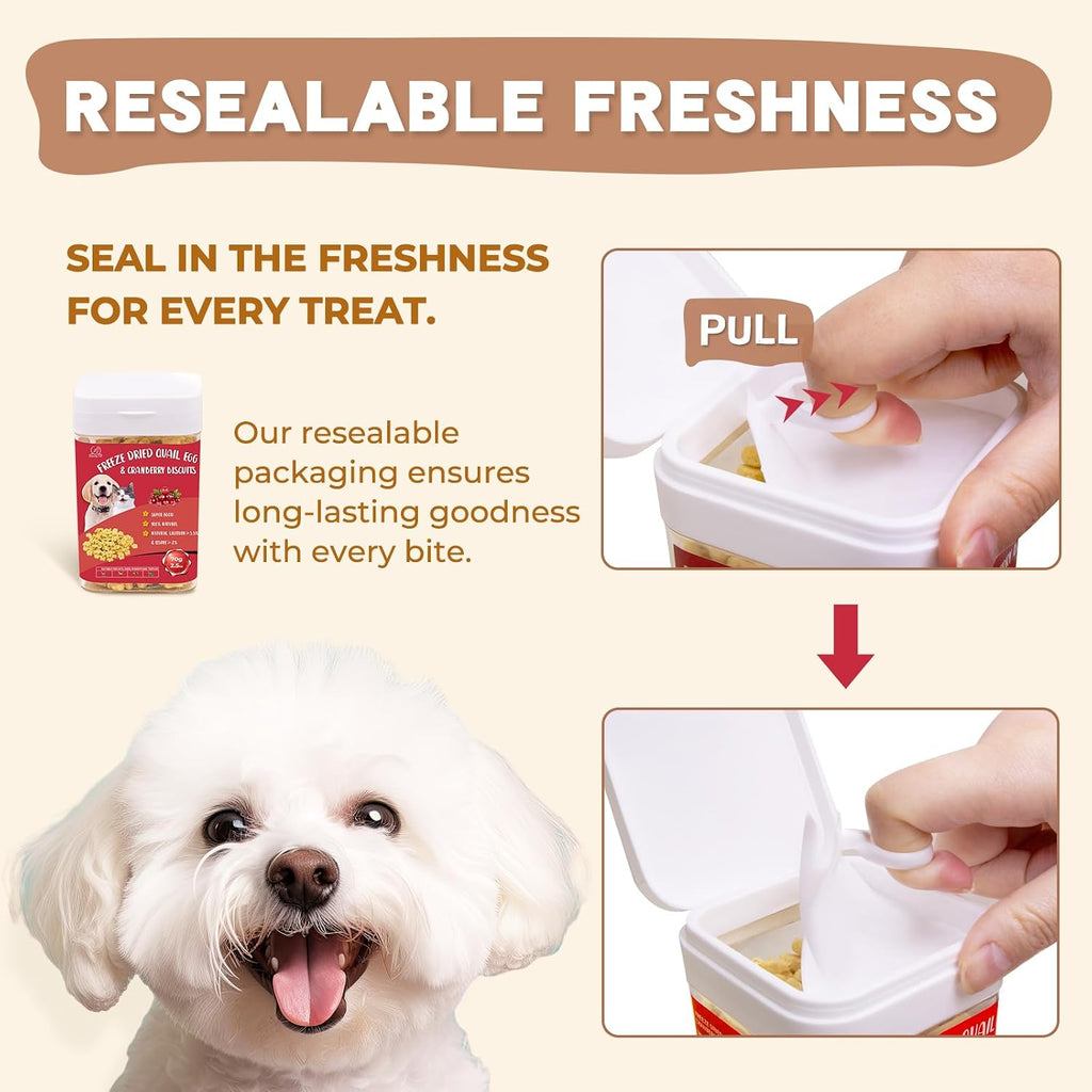 Freeze Dried Quail Egg Yolk & Cranberry Cube Cat & Dog Treats Biscuits
