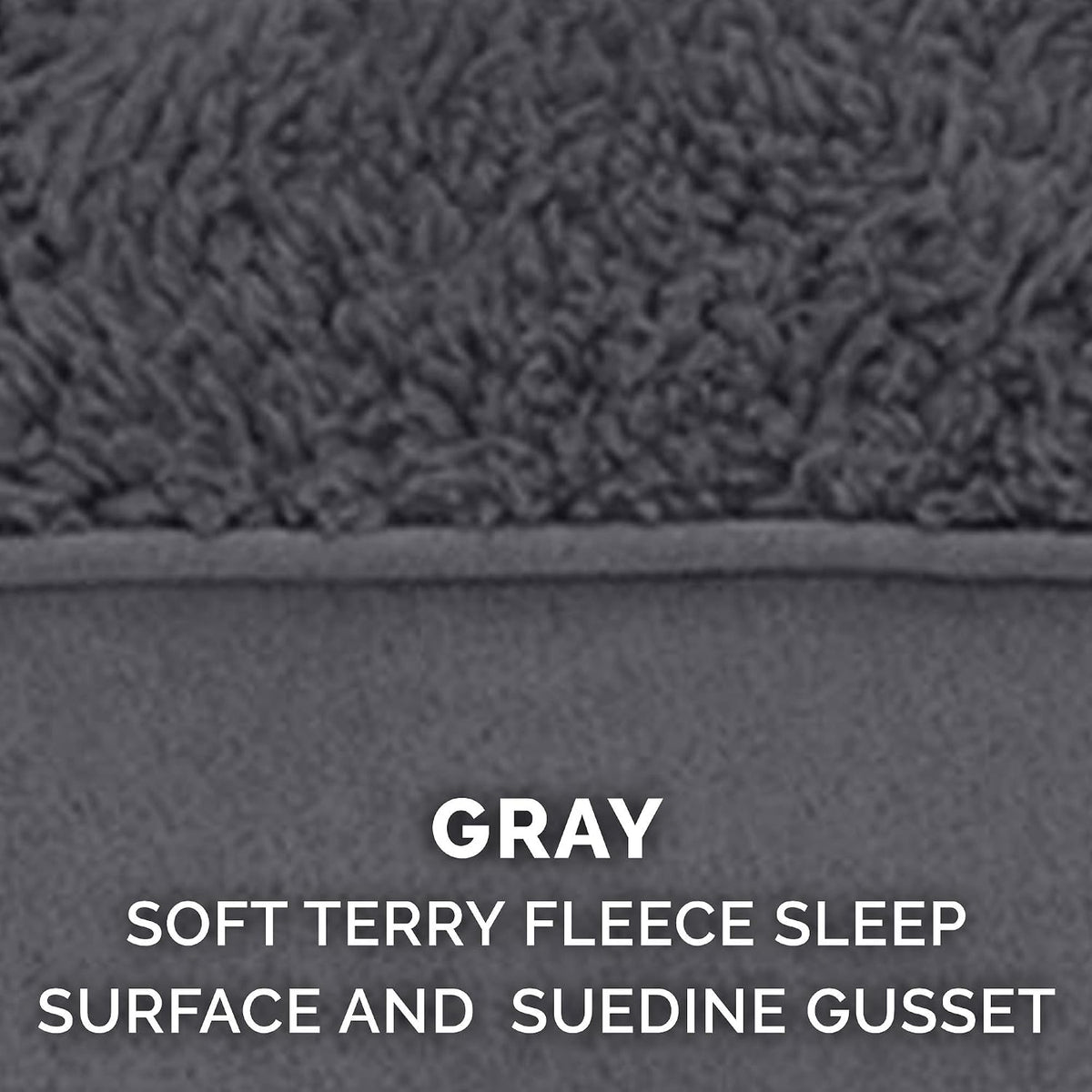 Furhaven Orthopedic Dog Bed for Large/Medium Dogs w/ Removable Washable Cover, For Dogs Up to 55 lbs - Terry & Suede Mattress - Gray, Large