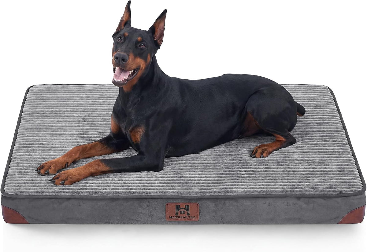 H.VERSAILTEX Waterproof Orthopedic XXL Dog Bed for Crate, Grey, 47"x29"x4"