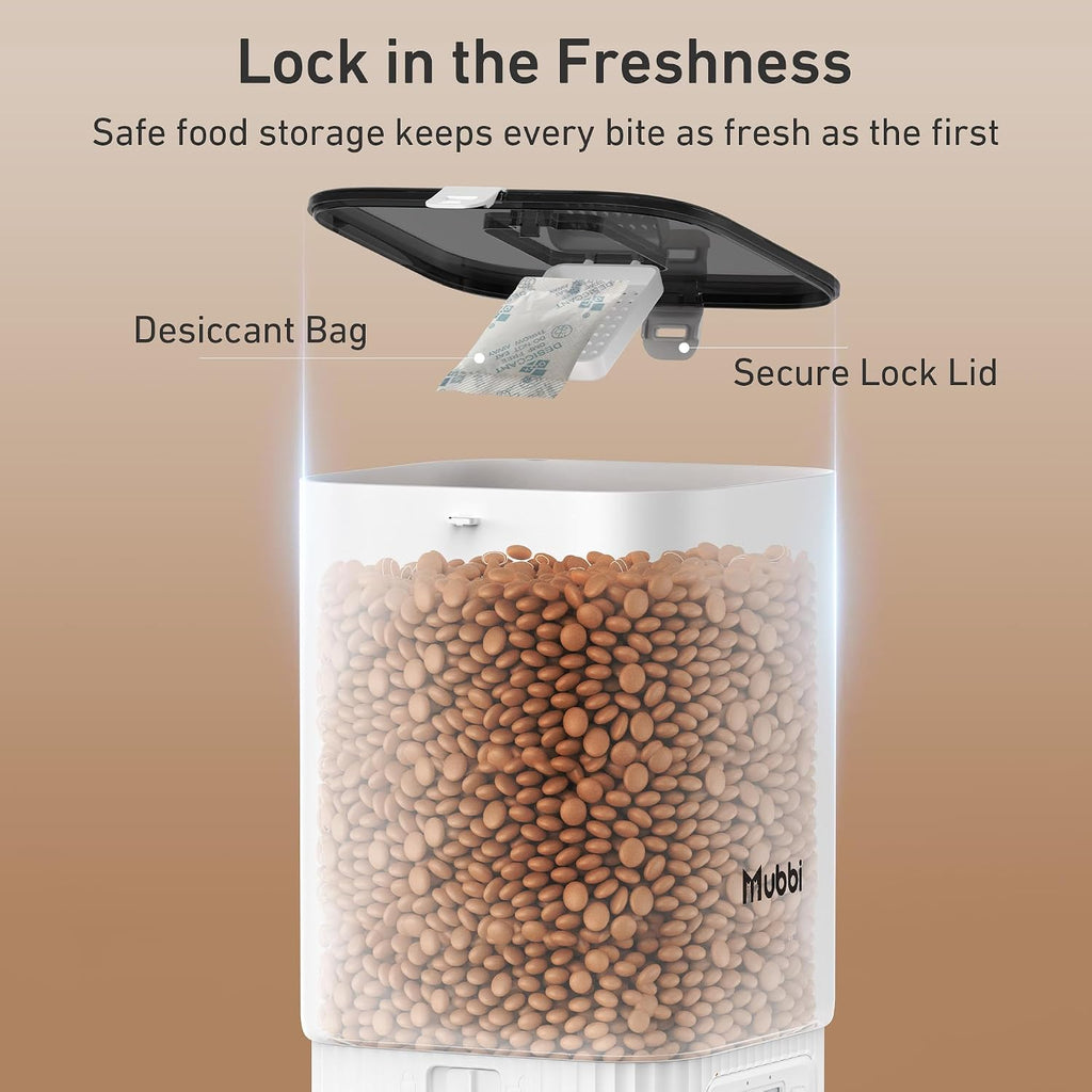 Automatic Cat Feeder - 7L/29 Cups Cat Food Dispenser with Desiccant Bag, 1–6 Meals, Ideal for 2–15mm Dry Food, Auto Pet Feeder with Dual Power Supply, Automatic Dog Feeder for Small Medium Breed