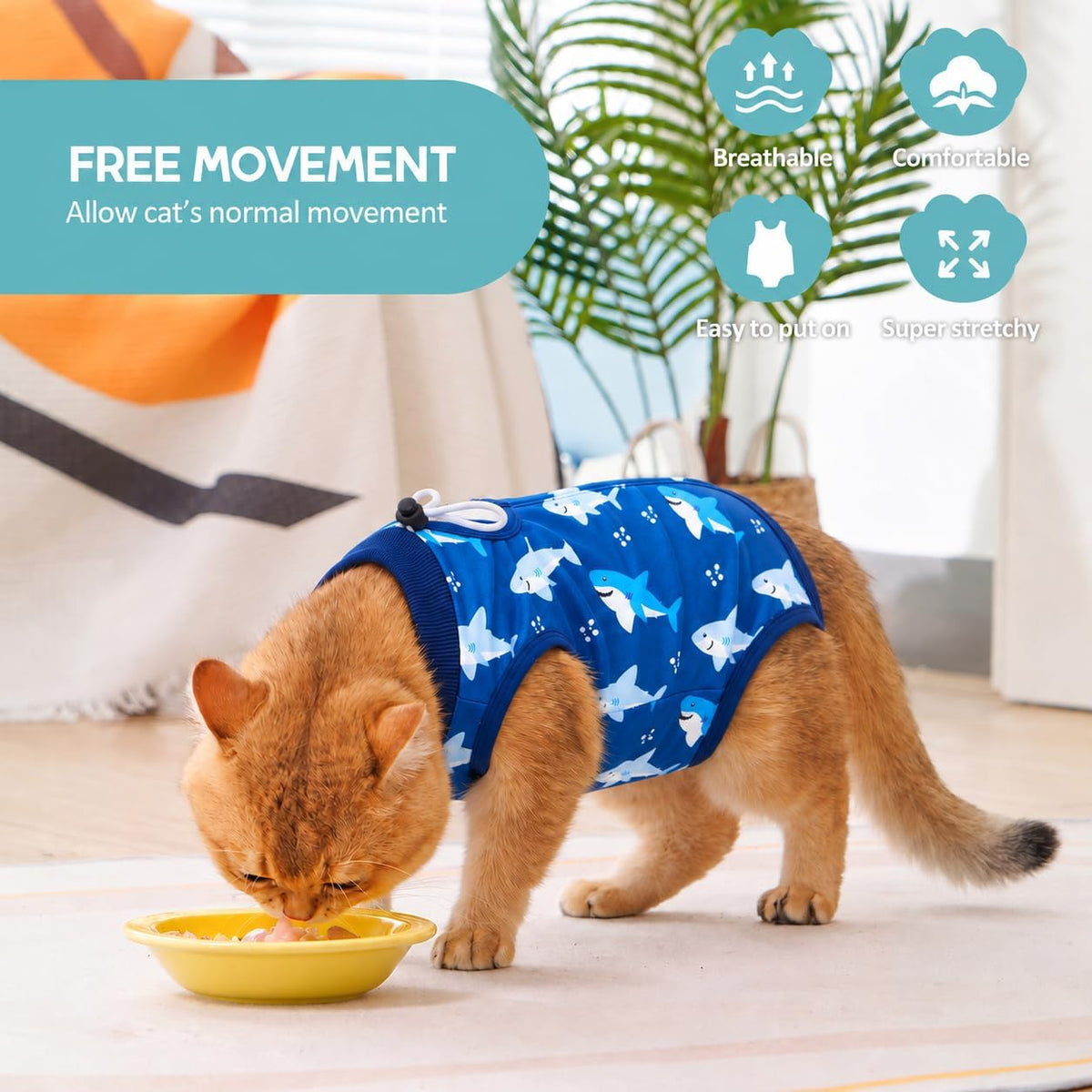 Avont Cat Recovery Suit - Kitten Onesie for Cats After Surgery
