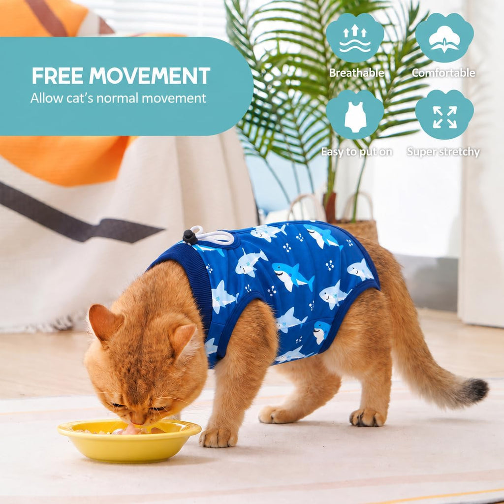 Avont Cat Recovery Suit - Kitten Onesie for Cats After Surgery