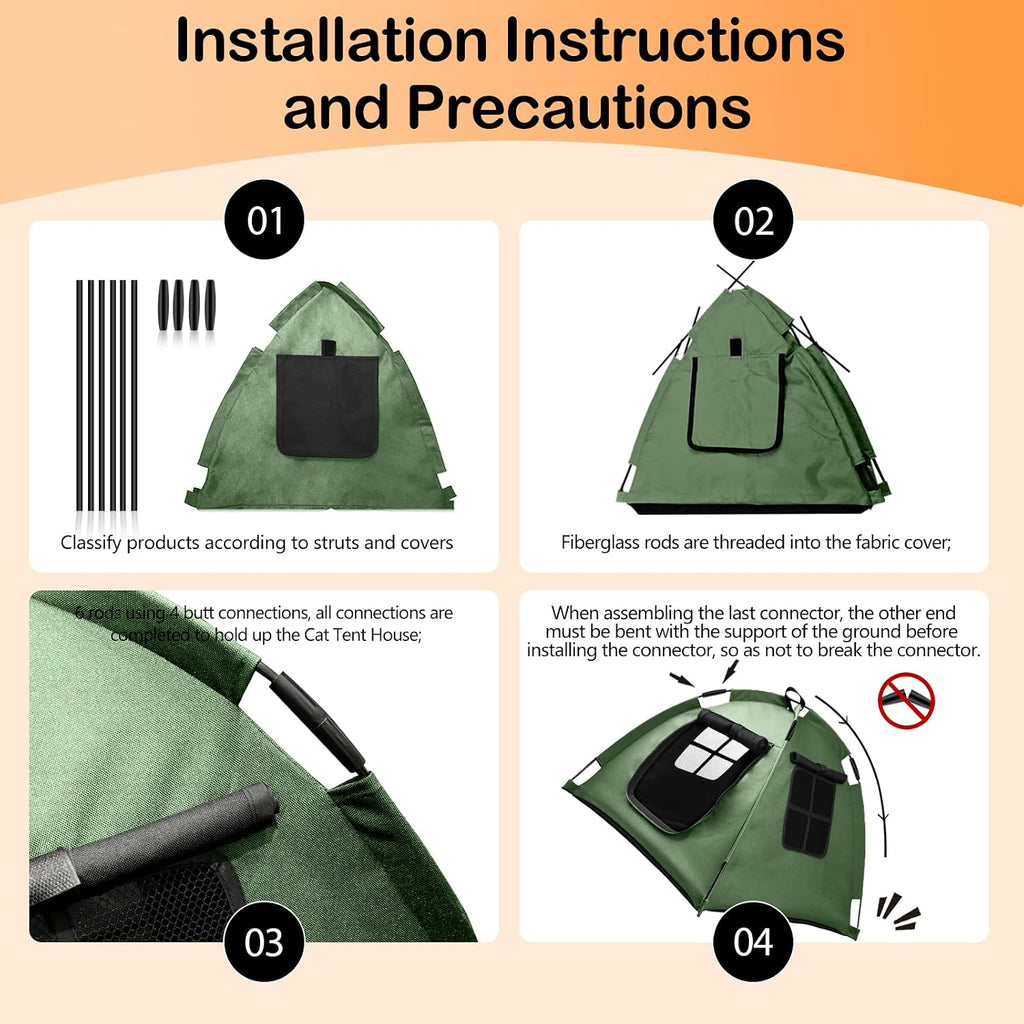 Portable Pet Tent, Full-Enclosure Zippered Mesh, Indoor & Outdoor