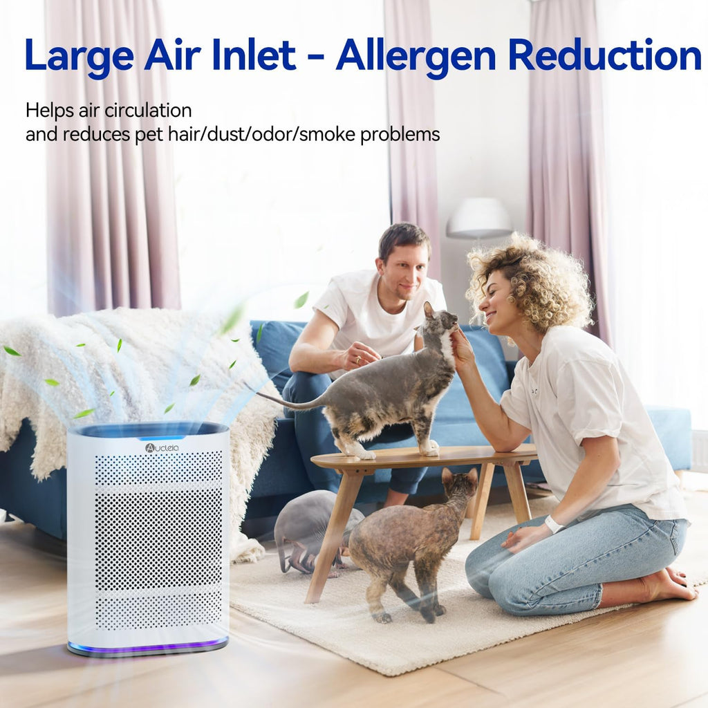 Aucleia Pet Air Purifiers for Home Large Room 2100 Ft², True HEPA Filter