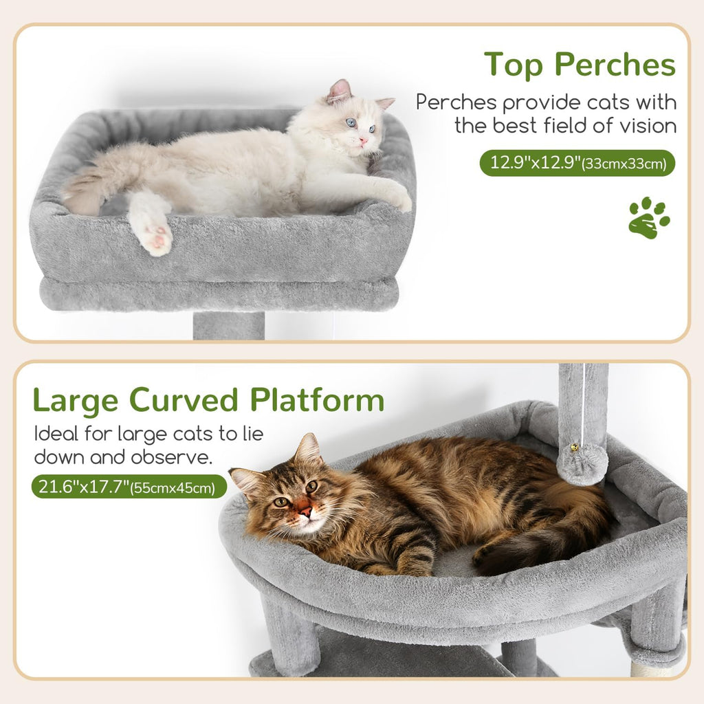 Globlazer Large Cat Tree for Large Adult Cats, Tall Sturdy Cat Tower, S80
