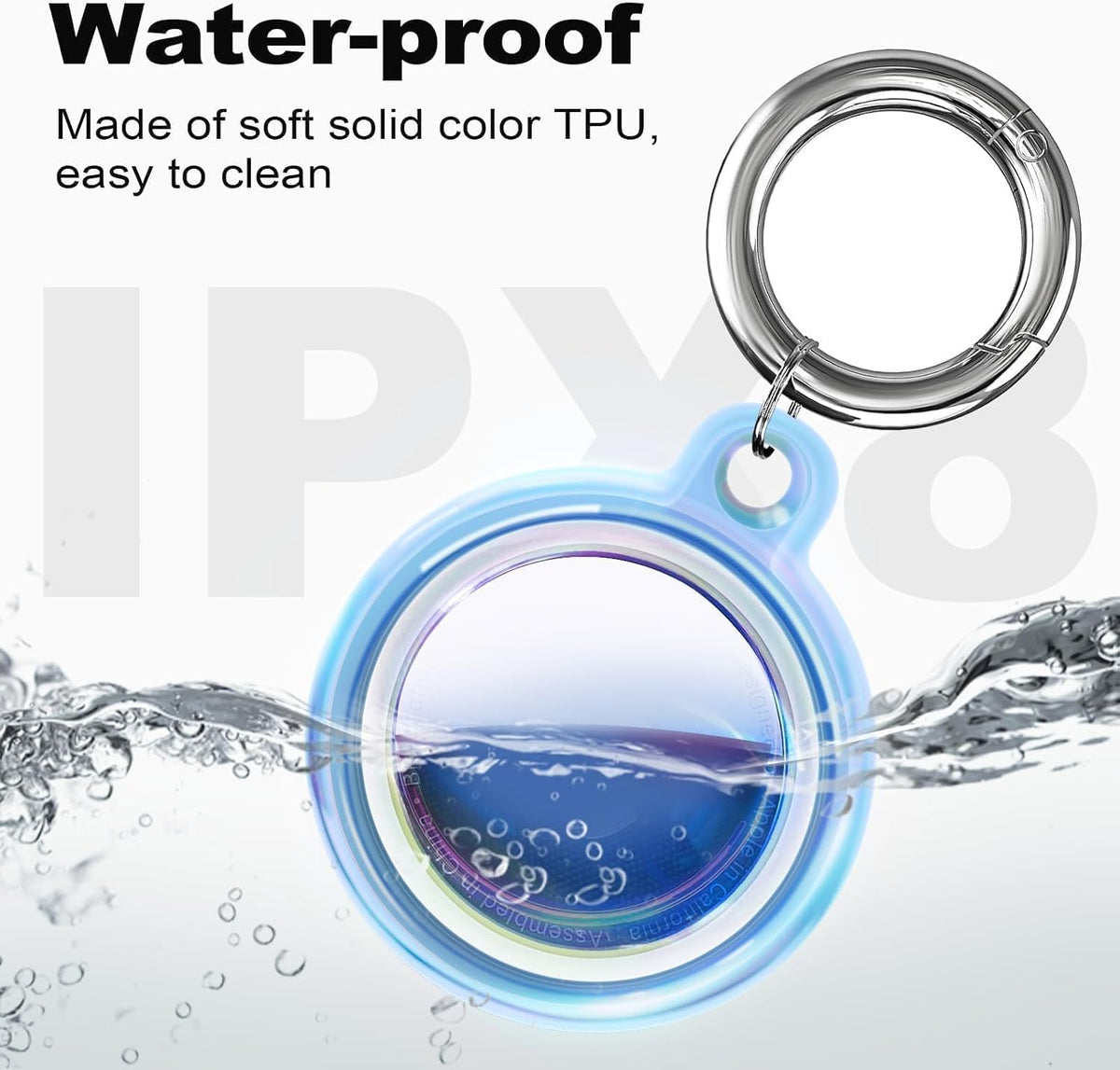 [4 Pack] IPX8 Waterproof Case for AirTag 2nd Gen (2026) & 1st Gen, Full Body Holder Keychain, Anti-Scratch Cover for Apple for Air Tags, Luggage, Pet Collar, Car Keys, Kids（Colorful Colors）