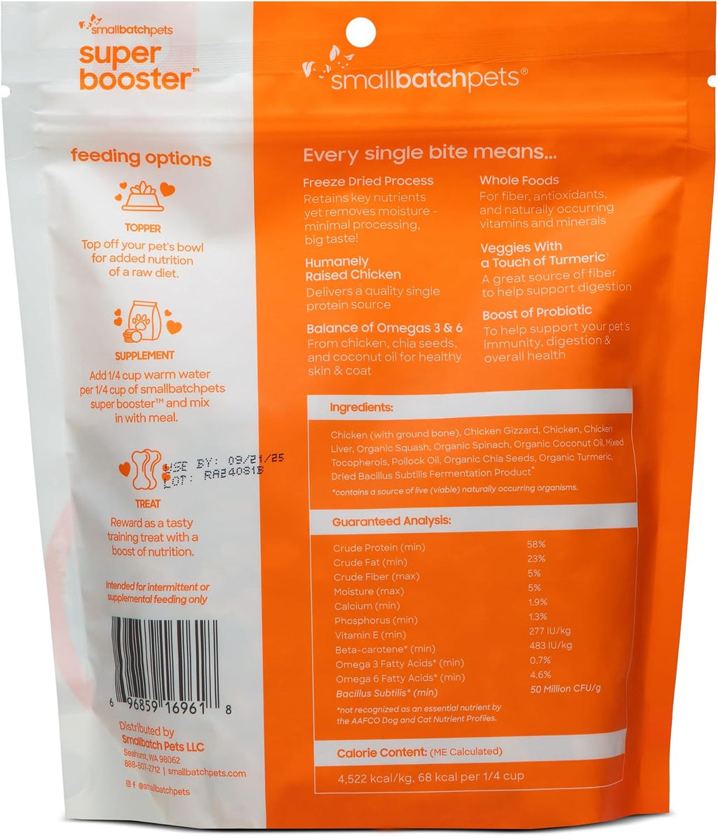 smallbatch Freeze Dried Dog Treat or Topper with Probiotics, Chicken 18oz