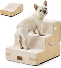 COZY KISS Dog Stairs for Small Dog, 14.2" H, 3 Step for Couch, Beige